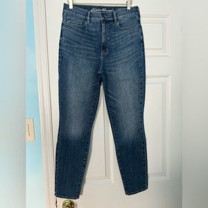Eddie Bauer Jeans Womens Med Wash Slightly Curvy - High Rise Skinny Leg Size 10